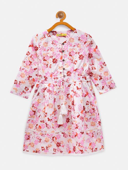 white floral frock - 18118698 - Very Small Image - 1