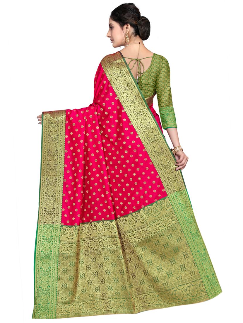 zari work woven saree with blouse - 18119463 - Zoom Image - 2