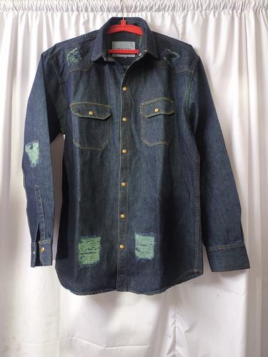 denim jacket for man blue - 18120381 - Standard Image - 1