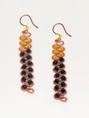 black copper drop earrings - 18121059 - Standard Image - 3