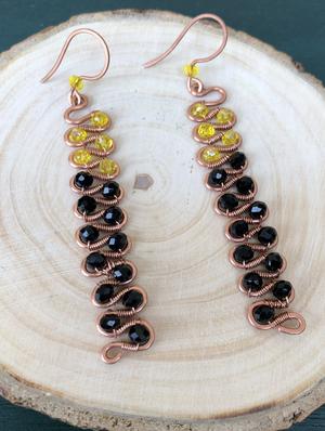 black copper drop earrings - 18121059 - Standard Image - 4
