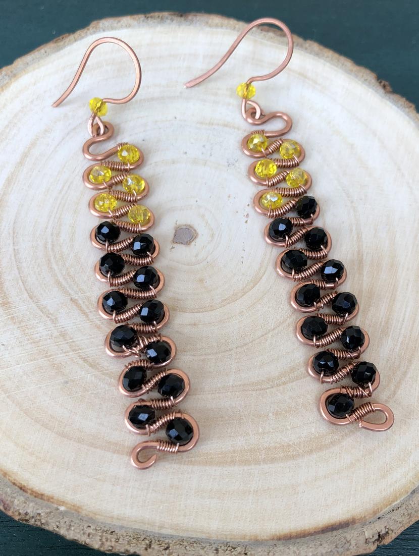 black copper drop earrings - 18121059 - Zoom Image - 4