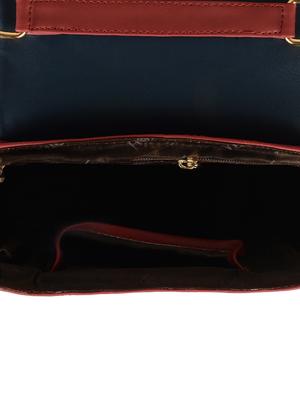 maroon leatherette (pu) regular sling bag - 18138185 - Standard Image - 3