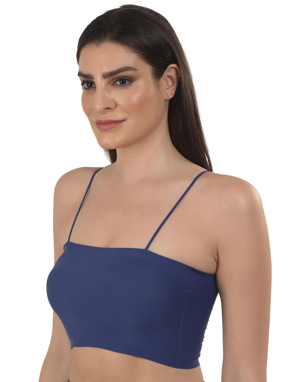 blue solid bralette bra - 18138472 - Zoom Image - 2