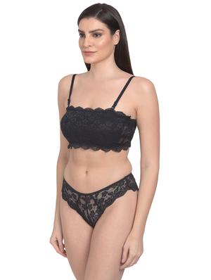 black net bras and panty set - 18138509 - Standard Image - 2