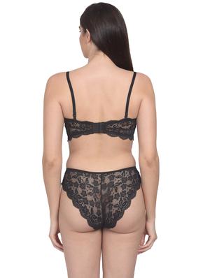 black net bras and panty set - 18138509 - Standard Image - 3