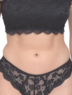 black net bras and panty set - 18138509 - Standard Image - 5