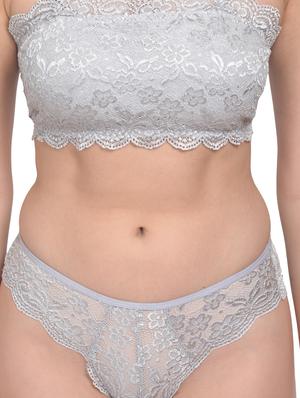 grey net bras and panty set - 18138510 - Standard Image - 5