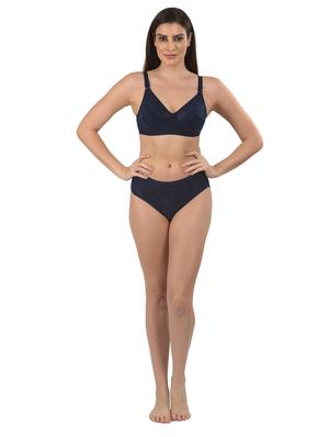 navy blue nylon bras and panty set - 18138577 - Standard Image - 4