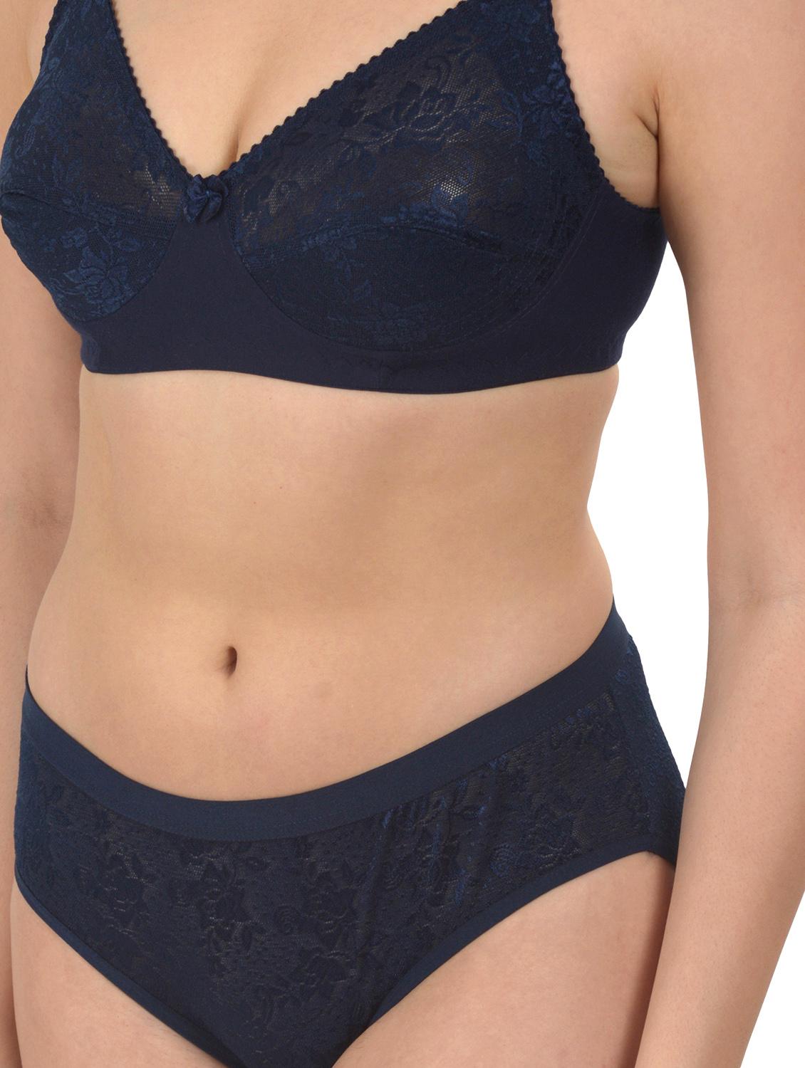 navy blue nylon bras and panty set - 18138577 - Zoom Image - 5