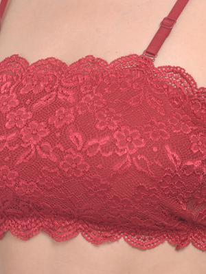 maroon net bras and panty set - 18138578 - Standard Image - 6