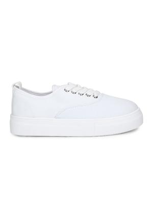 white canvas laceup casual shoes - 18141049 - Standard Image - 2