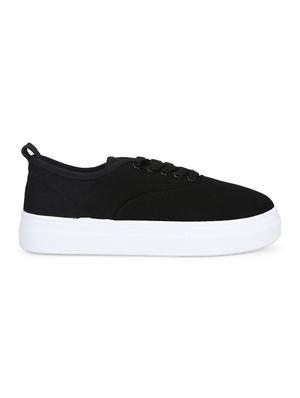 black canvas laceup casual shoes - 18141050 - Standard Image - 2