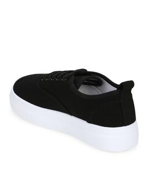 black canvas laceup casual shoes - 18141050 - Standard Image - 3