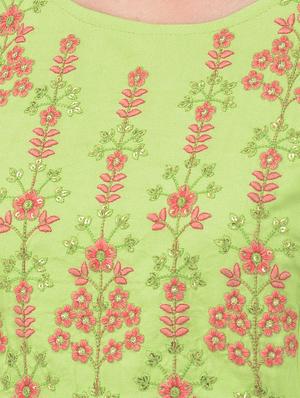 green solid a-line kurta - 18141332 - Standard Image - 6