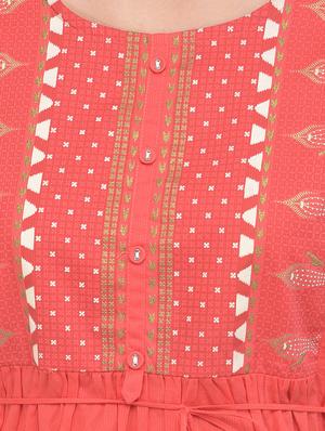 pink solid a-line kurta - 18141336 - Standard Image - 6