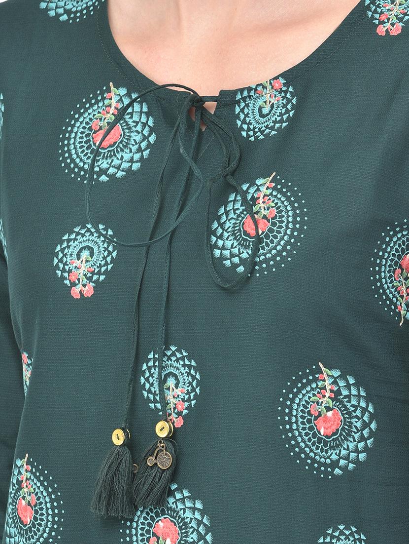 green printed a-line kurta - 18141345 - Zoom Image - 6
