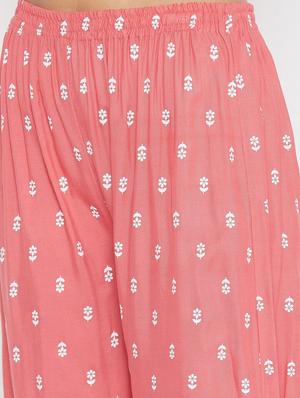 peach rayon kurta pant set - 18141639 - Standard Image - 6