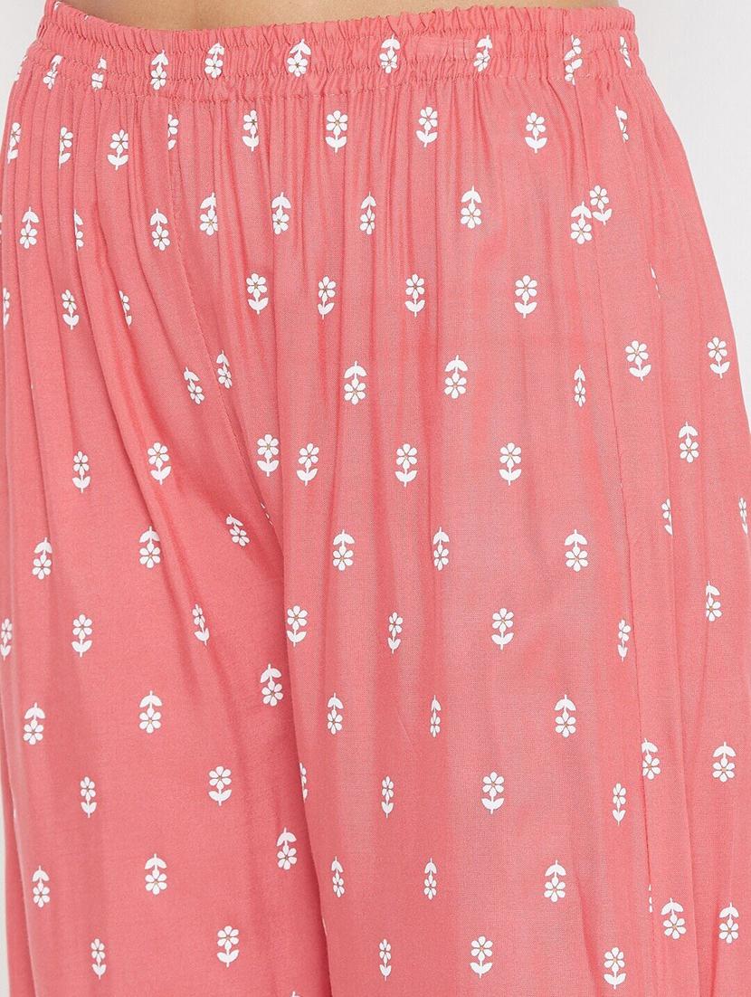 peach rayon kurta pant set - 18141639 - Zoom Image - 6