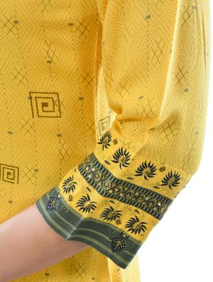 yellow rayon kurta legging set - 18141640 - Standard Image - 4