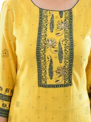 yellow rayon kurta legging set - 18141640 - Standard Image - 5