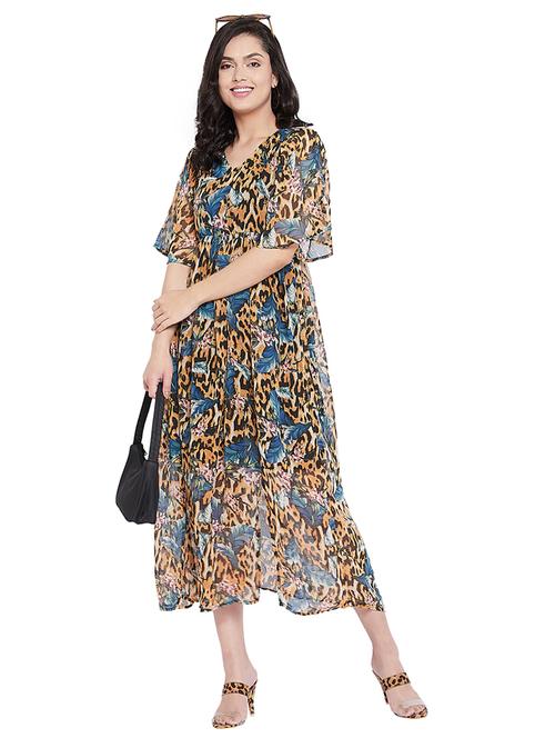 women's fit & flare animal print dress - 18141658 -  Standard Image - 0