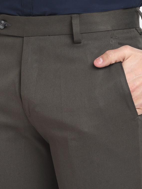 grey solid formal trouser - 18145028 - Zoom Image - 5