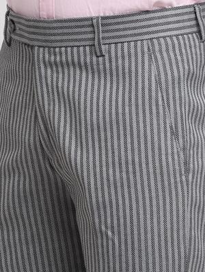 grey striped formal trouser - 18145031 - Standard Image - 5