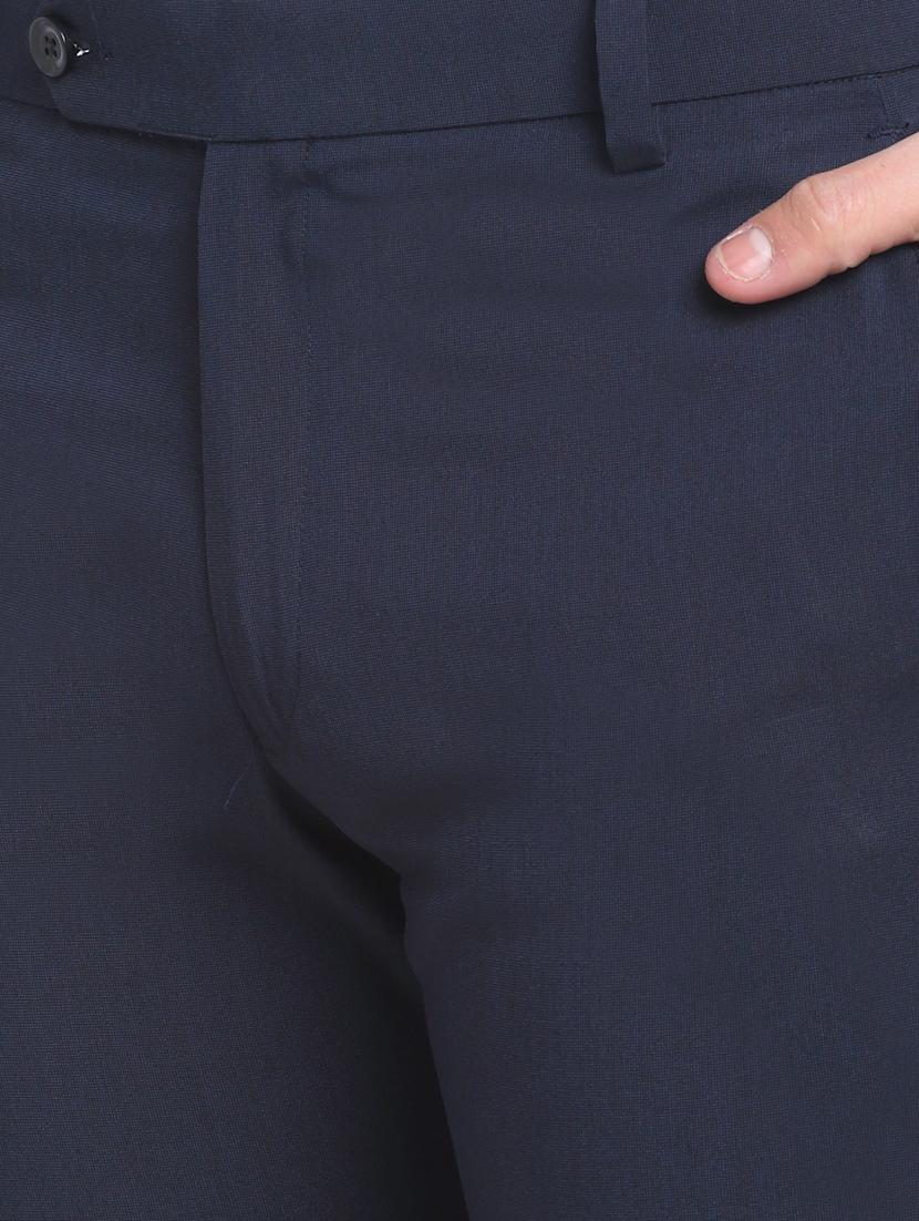 dark blue solid formal trouser - 18145034 - Zoom Image - 5