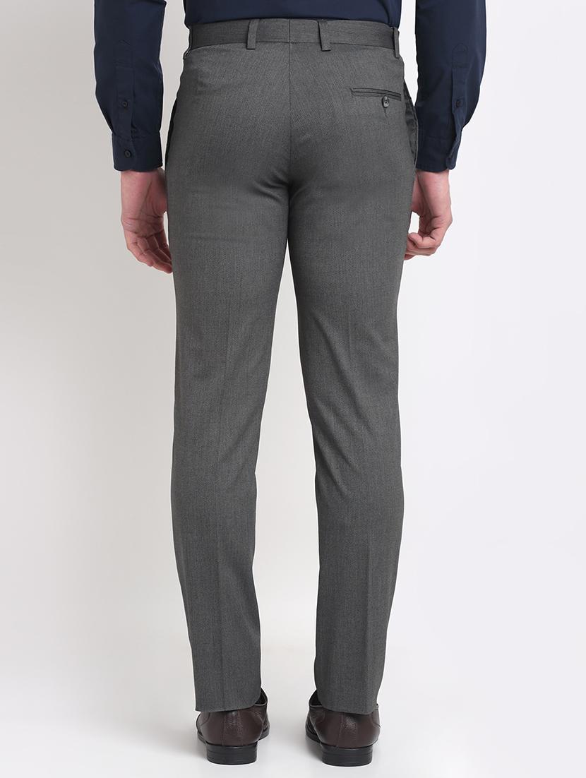 grey solid formal trouser - 18145047 - Zoom Image - 3