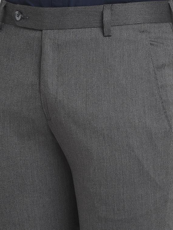 grey solid formal trouser - 18145047 - Zoom Image - 5