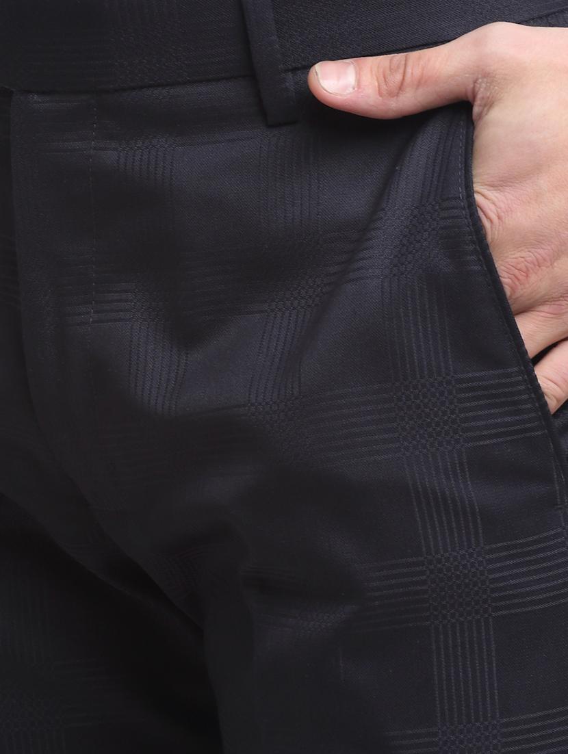 dark blue self-designed formal trouser - 18145050 - Zoom Image - 5