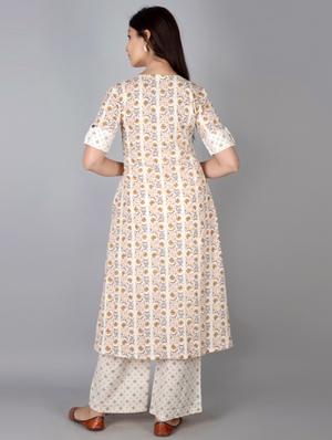 white cotton kurta palazzo set - 18145169 - Standard Image - 3
