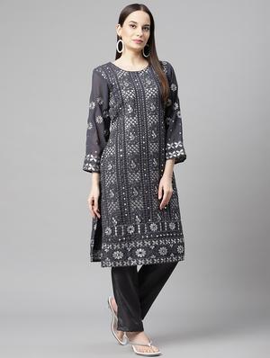 embroidered unstitched suit set - 18145257 - Standard Image - 2