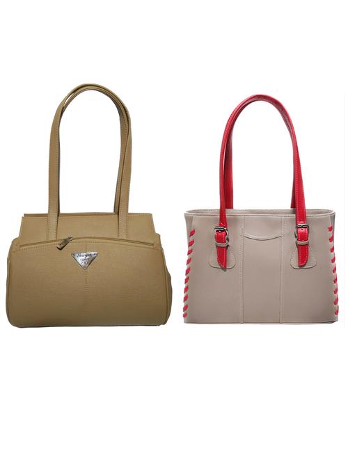 pack of 2 leatherette (pu) combo handbag - 18146487 - Very Small Image - 1
