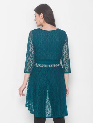 blue georgette highlow top - 18146925 - Standard Image - 3