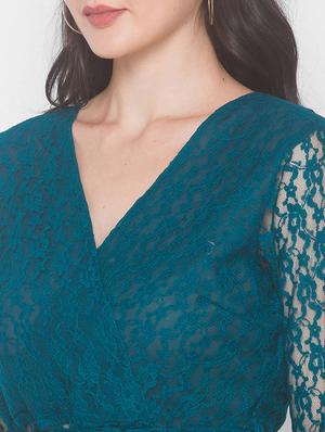 blue georgette highlow top - 18146925 - Standard Image - 5