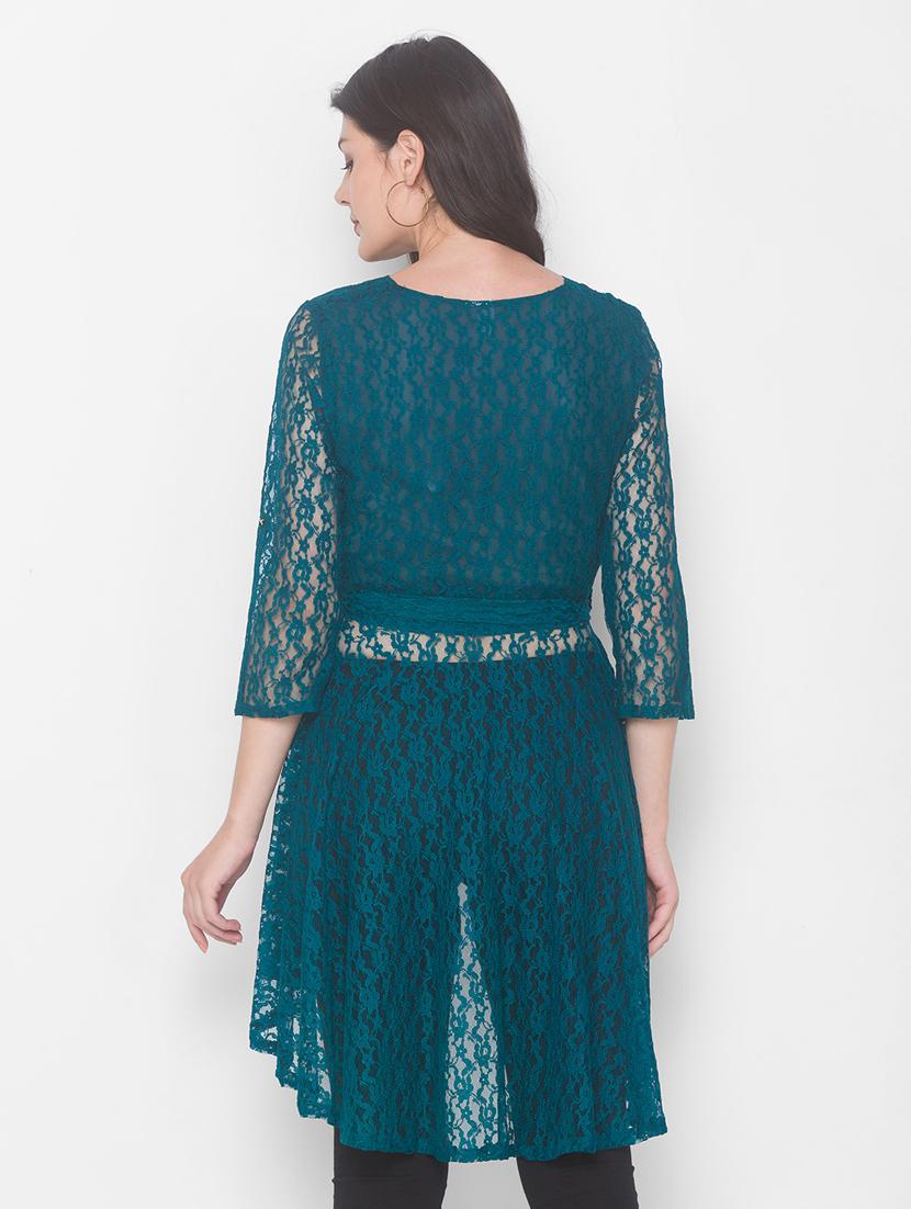 blue georgette highlow top - 18146925 - Zoom Image - 3