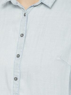 light blue solid regular shirt - 18152303 - Standard Image - 5