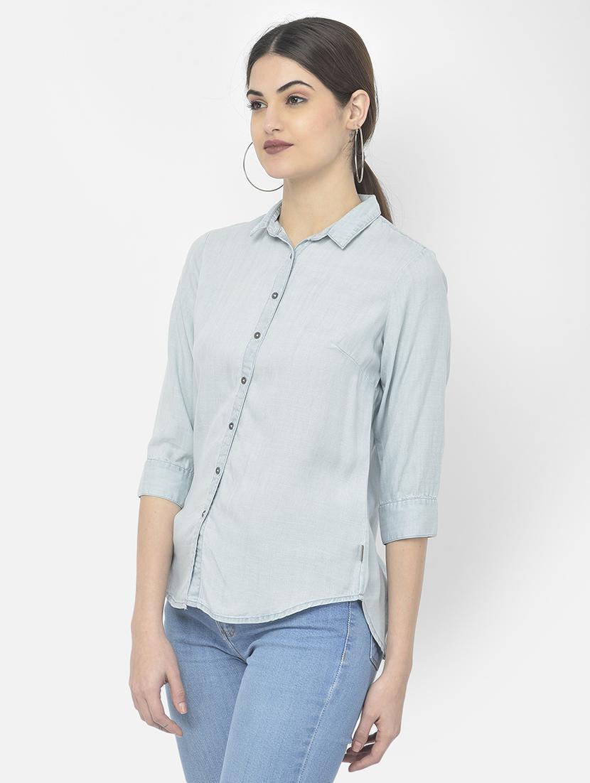 light blue solid regular shirt - 18152303 - Zoom Image - 2