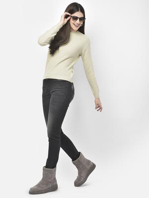 beige solid regular pullover - 18153077 - Standard Image - 4