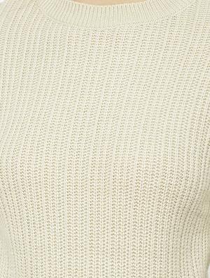 beige solid regular pullover - 18153077 - Standard Image - 5