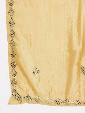 yellow silk blend embroidered dupatta - 18163373 - Standard Image - 5