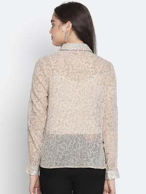 paisley print sheer shirt - 18164702 - Standard Image - 3