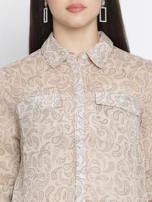 paisley print sheer shirt - 18164702 - Standard Image - 5