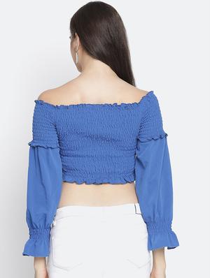 off shoulder solid crop top - 18164717 - Standard Image - 3