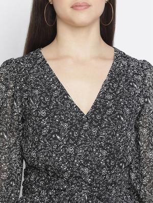 tie front floral flared dress - 18164800 - Standard Image - 5