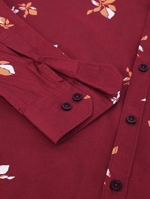 maroon printed casual shirt - 18169447 - Standard Image - 3