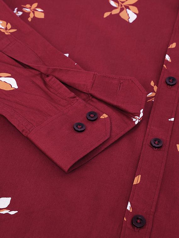 maroon printed casual shirt - 18169447 - Zoom Image - 3