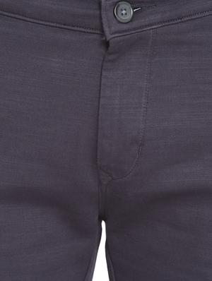 navy blue cotton flat front casual trousers - 18170131 - Standard Image - 6